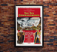 The Ten Commandments 1956 - Charlton Heston - Vintage Classic Movie Poster