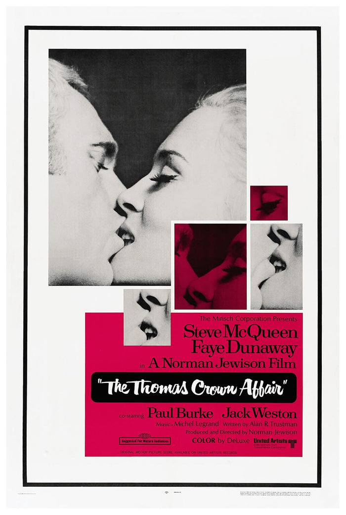 The Thomas Crown Affair 1968 - Steve McQueen - Vintage Classic Movie Poster
