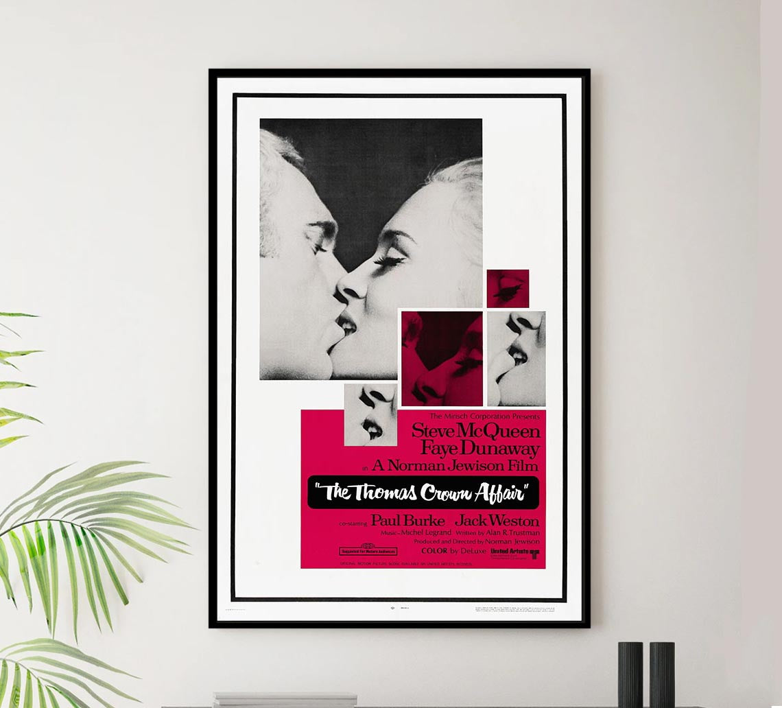 The Thomas Crown Affair 1968 - Steve McQueen - Vintage Classic Movie Poster