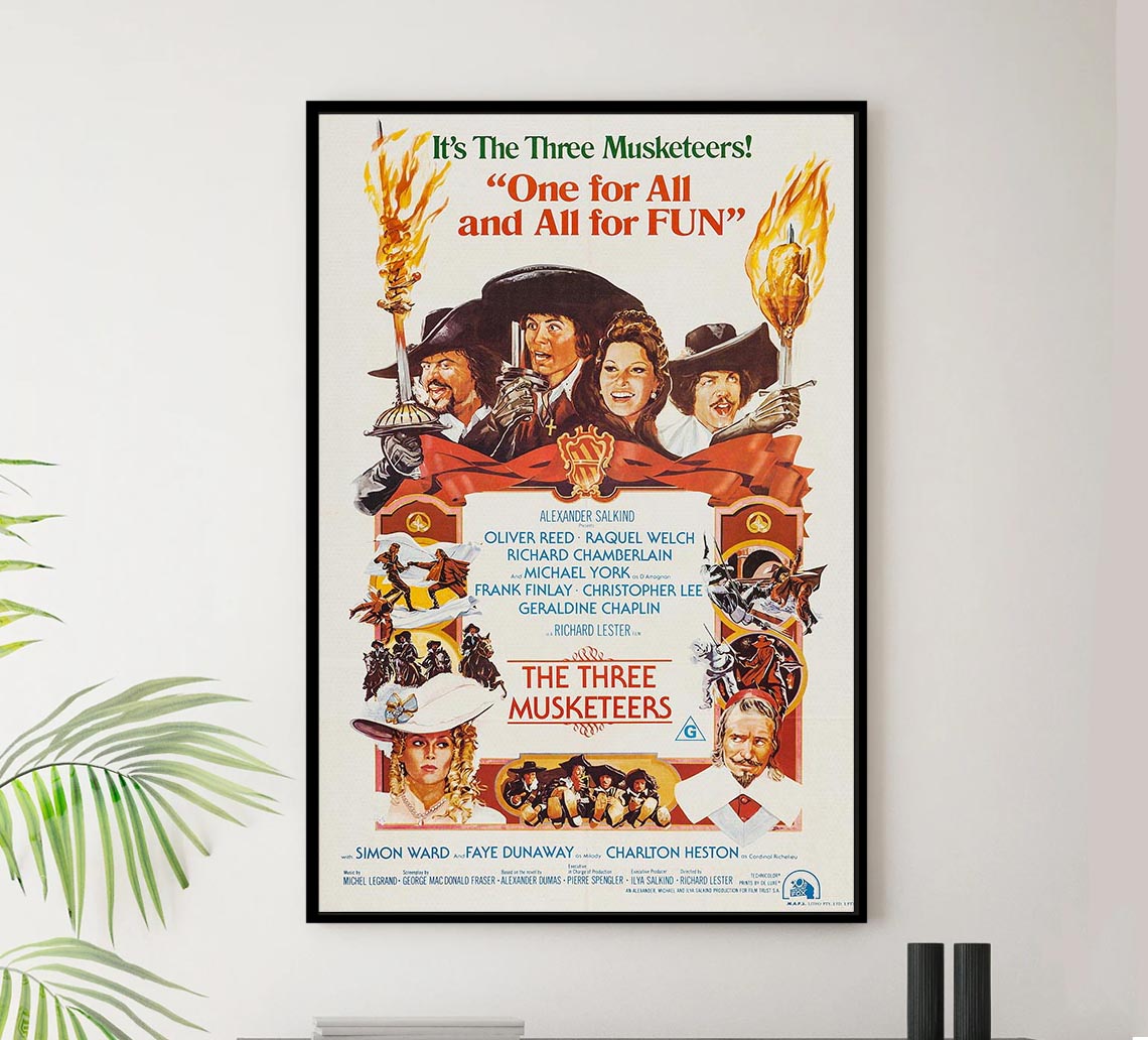 The Three Musketeers 1973 v1 - Charlton Heston - Vintage Classic Movie Poster