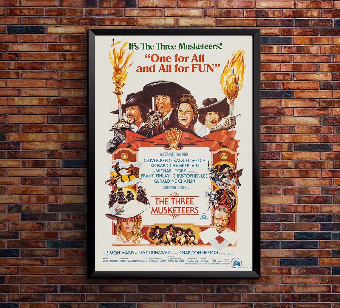 The Three Musketeers 1973 v1 - Charlton Heston - Vintage Classic Movie Poster