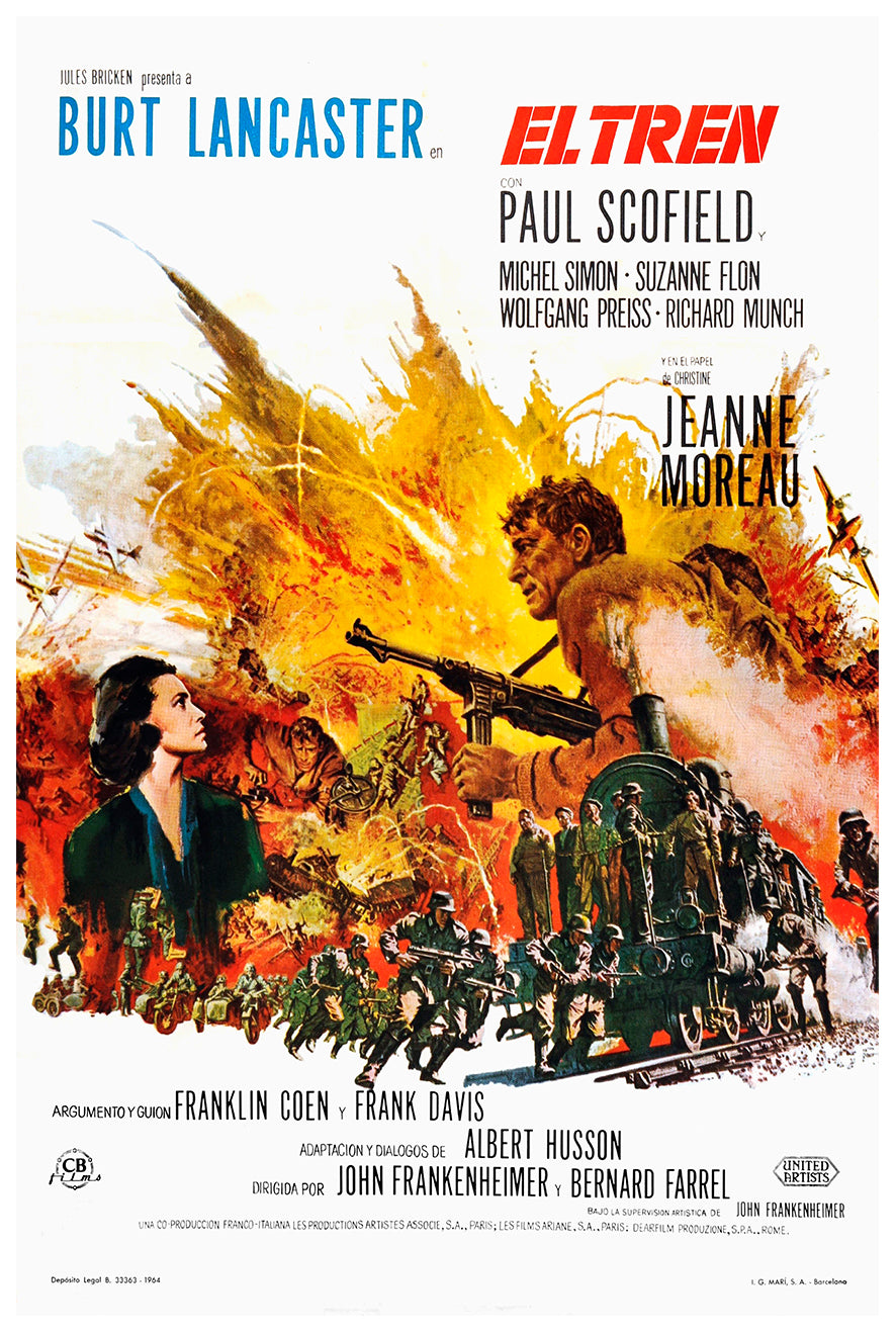 The Train 1964 - Burt Lancaster - Spain - Classic Movie Poster