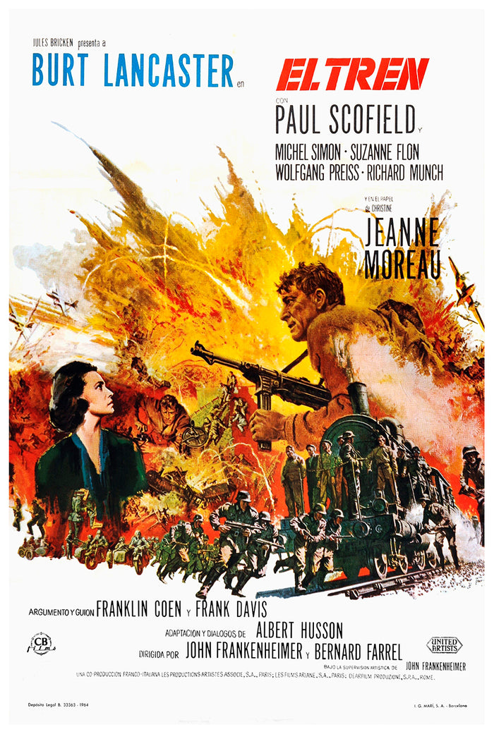 The Train 1964 - Burt Lancaster - Spain - Classic Movie Poster