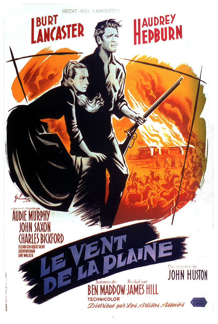 The Unforgiven 1960 - Burt Lancaster - France - Classic Movie Poster