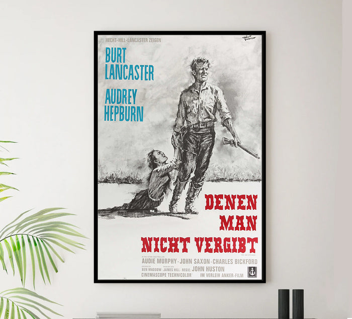 The Unforgiven 1960 - Burt Lancaster - Germany - Classic Movie Poster