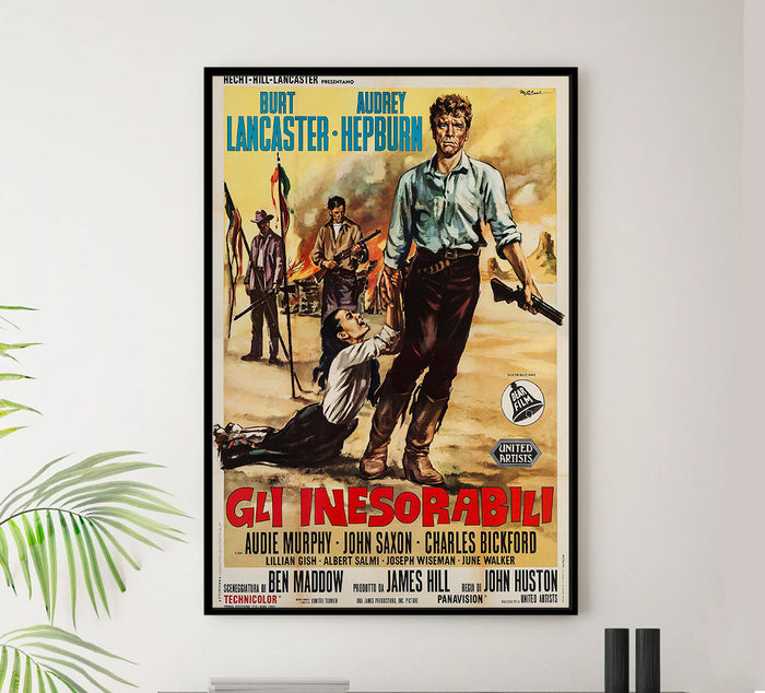 The Unforgiven 1960 - Burt Lancaster - Italy - Classic Movie Poster