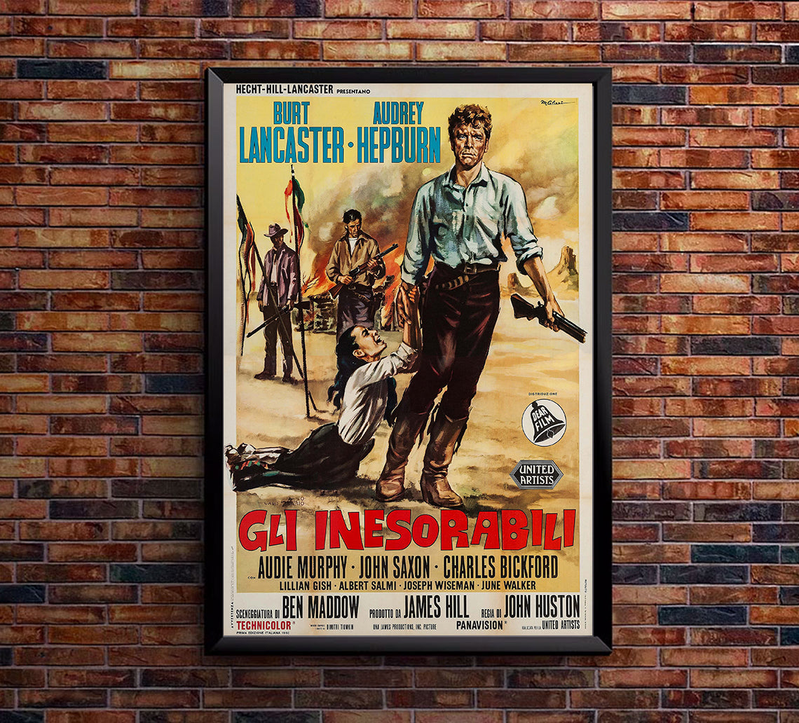 The Unforgiven 1960 - Burt Lancaster - Italy - Classic Movie Poster