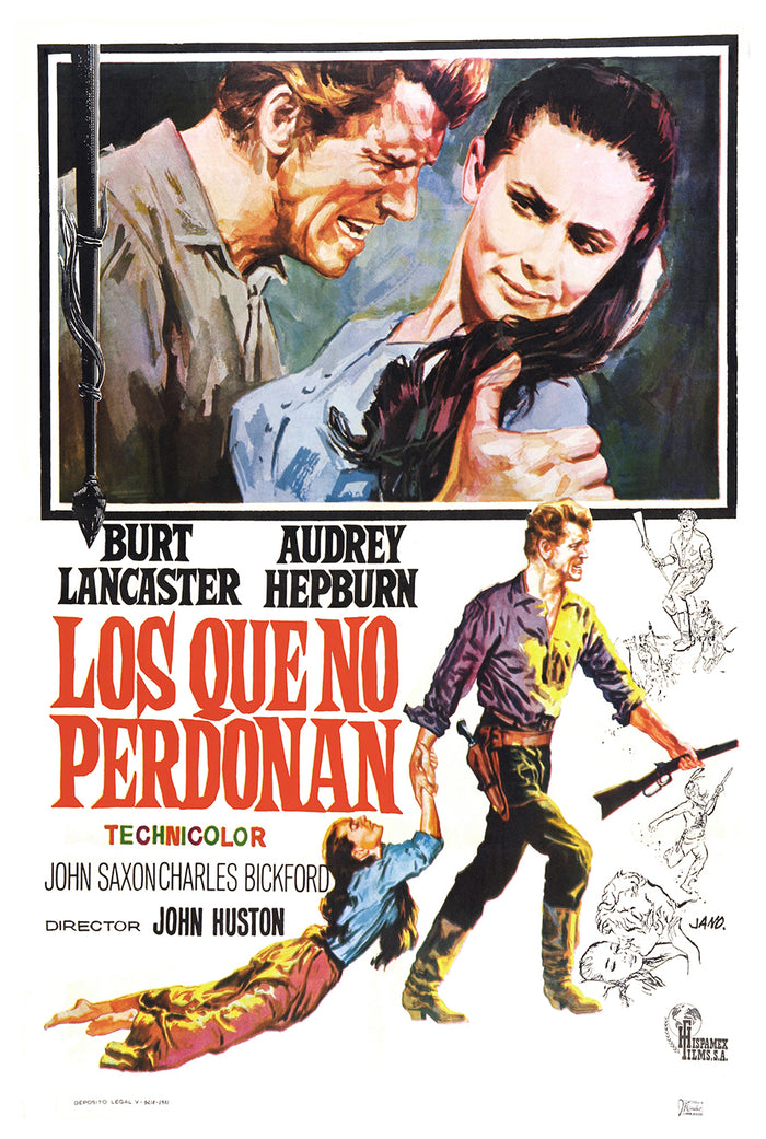The Unforgiven 1960 - Burt Lancaster - Spain - Classic Movie Poster