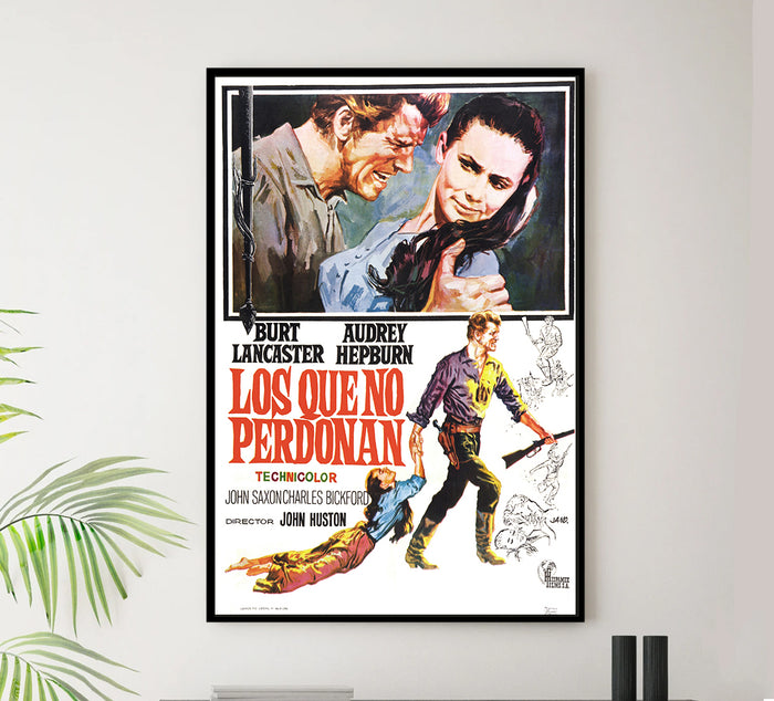 The Unforgiven 1960 - Burt Lancaster - Spain - Classic Movie Poster