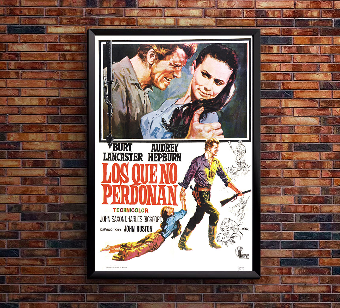 The Unforgiven 1960 - Burt Lancaster - Spain - Classic Movie Poster