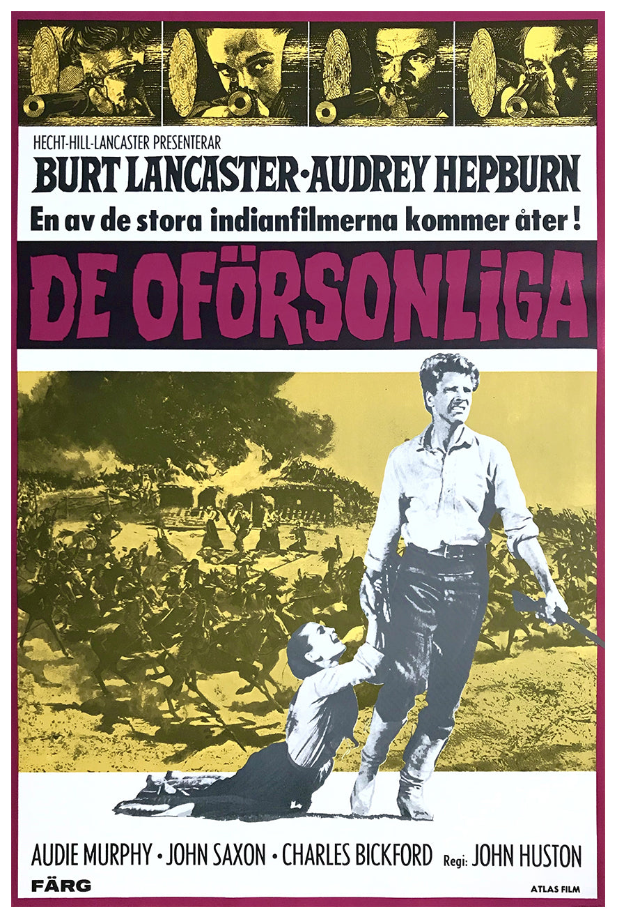 The Unforgiven 1960 - Burt Lancaster - Sweden - Classic Movie Poster