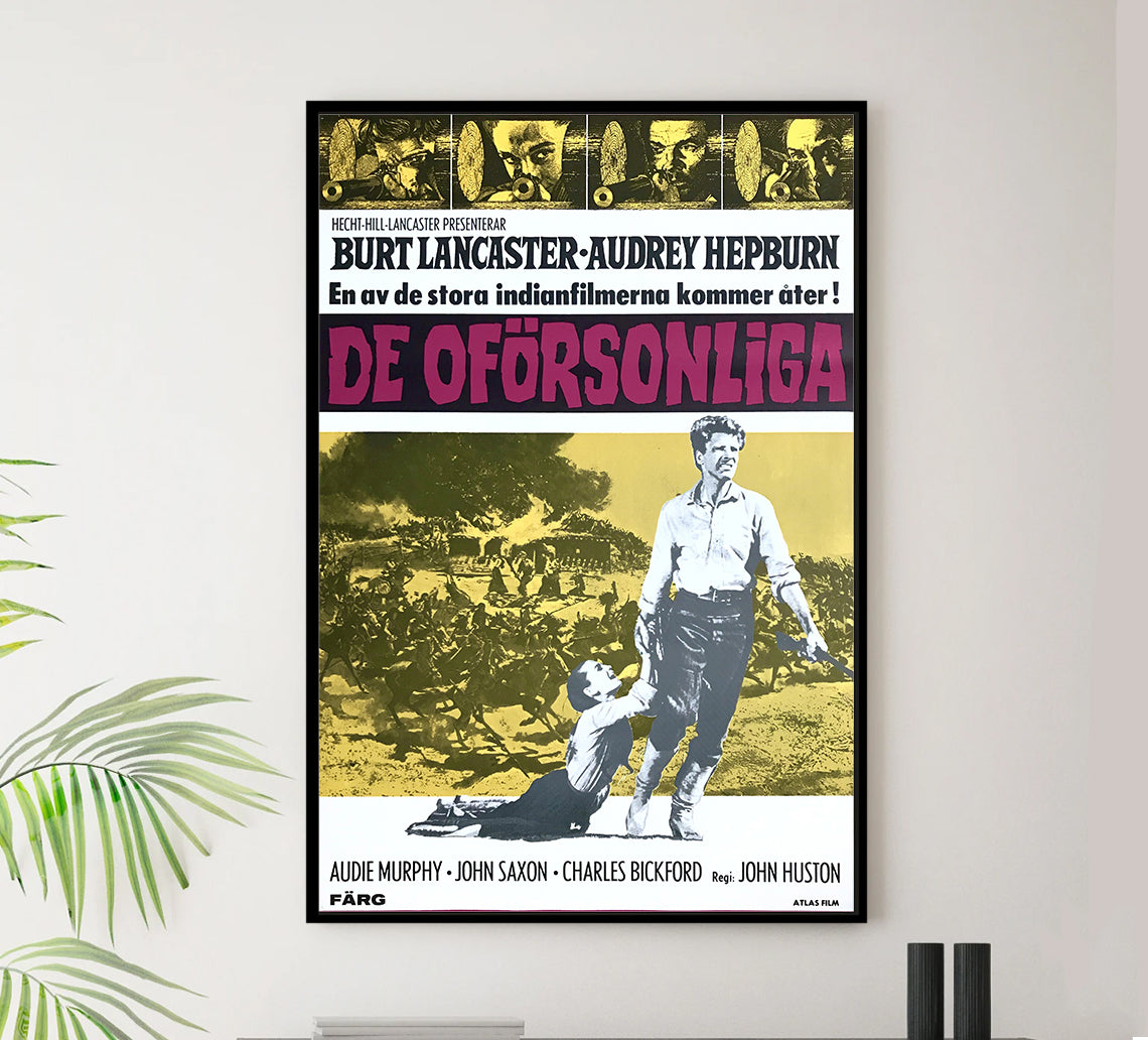 The Unforgiven 1960 - Burt Lancaster - Sweden - Classic Movie Poster