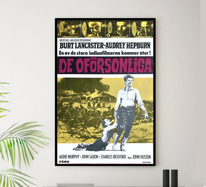 The Unforgiven 1960 - Burt Lancaster - Sweden - Classic Movie Poster
