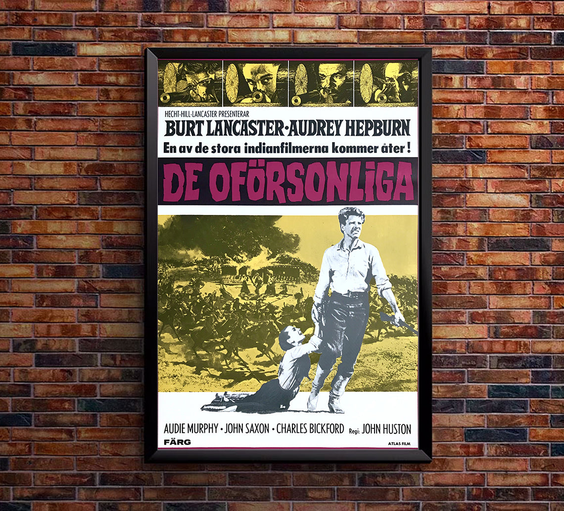 The Unforgiven 1960 - Burt Lancaster - Sweden - Classic Movie Poster