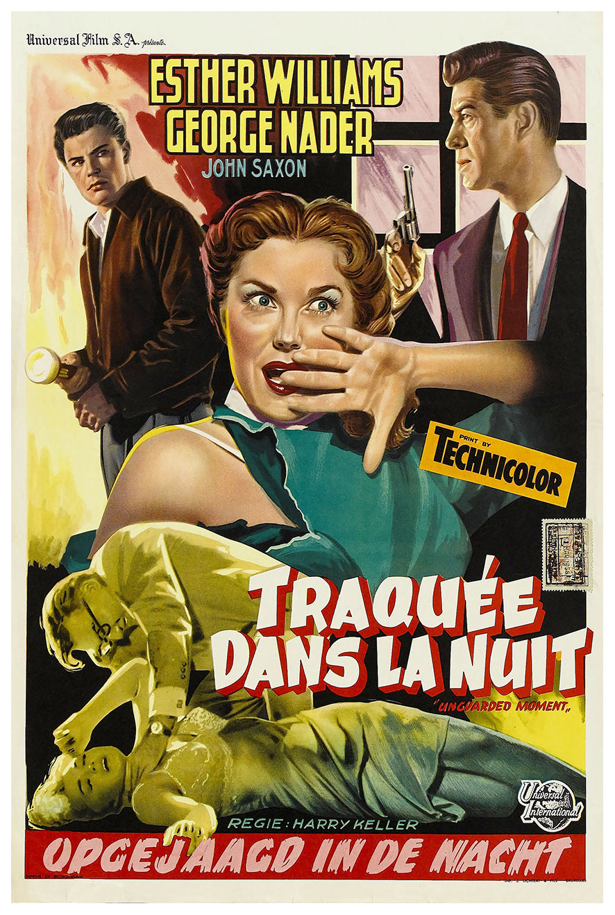 The Unguarded Moment 1956 - Esther Williams - Belgium - Classic Movie Poster