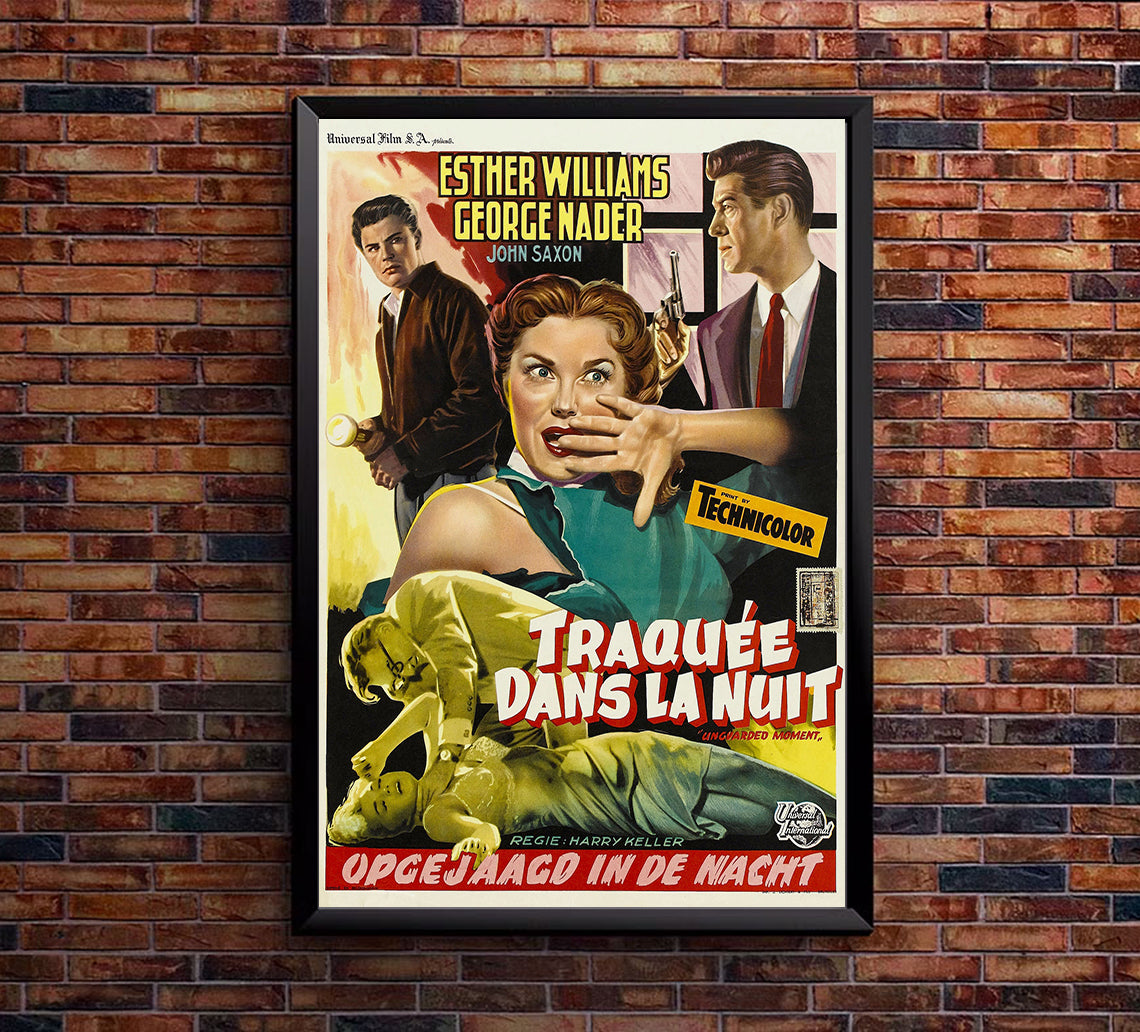The Unguarded Moment 1956 - Esther Williams - Belgium - Classic Movie Poster