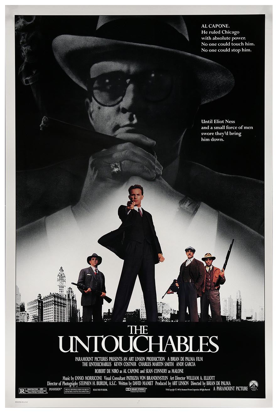 The Untouchables 1987 v1 - Sean Connery - Vintage Classic Movie Poster
