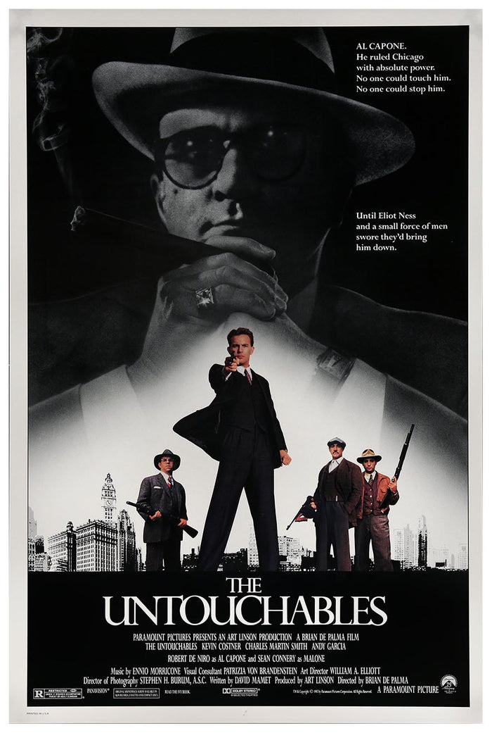The Untouchables 1987 v1 - Sean Connery - Vintage Classic Movie Poster