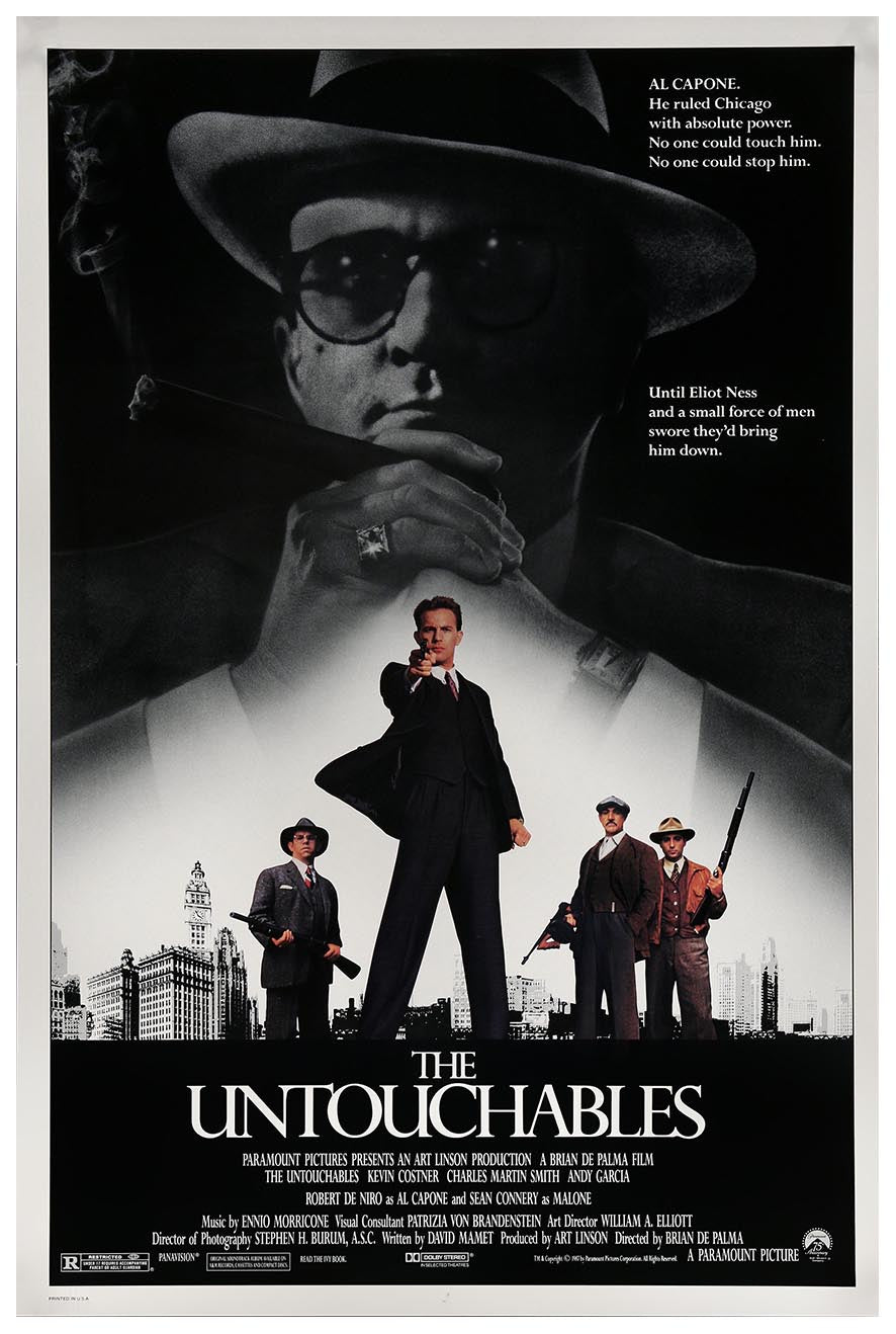 The Untouchables 1987 v1 - Kevin Costner - Vintage Classic Movie Poster