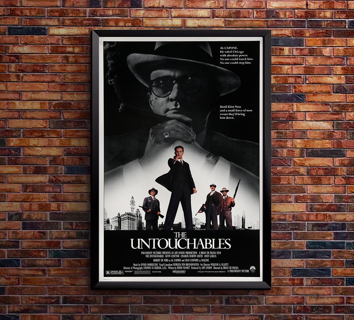 The Untouchables 1987 v1 - Kevin Costner - Vintage Classic Movie Poster