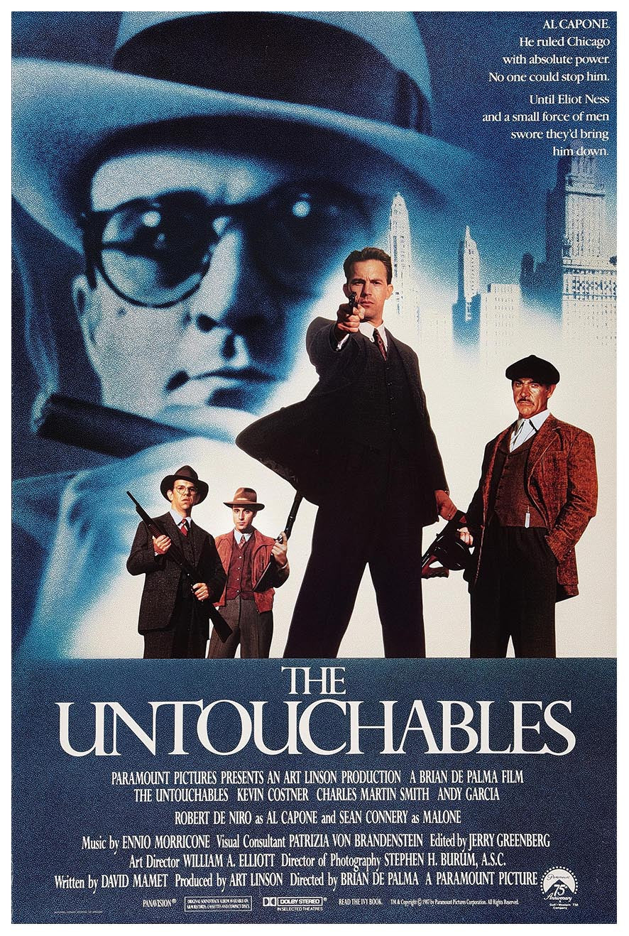 The Untouchables 1987 v2 - Sean Connery - Vintage Classic Movie Poster