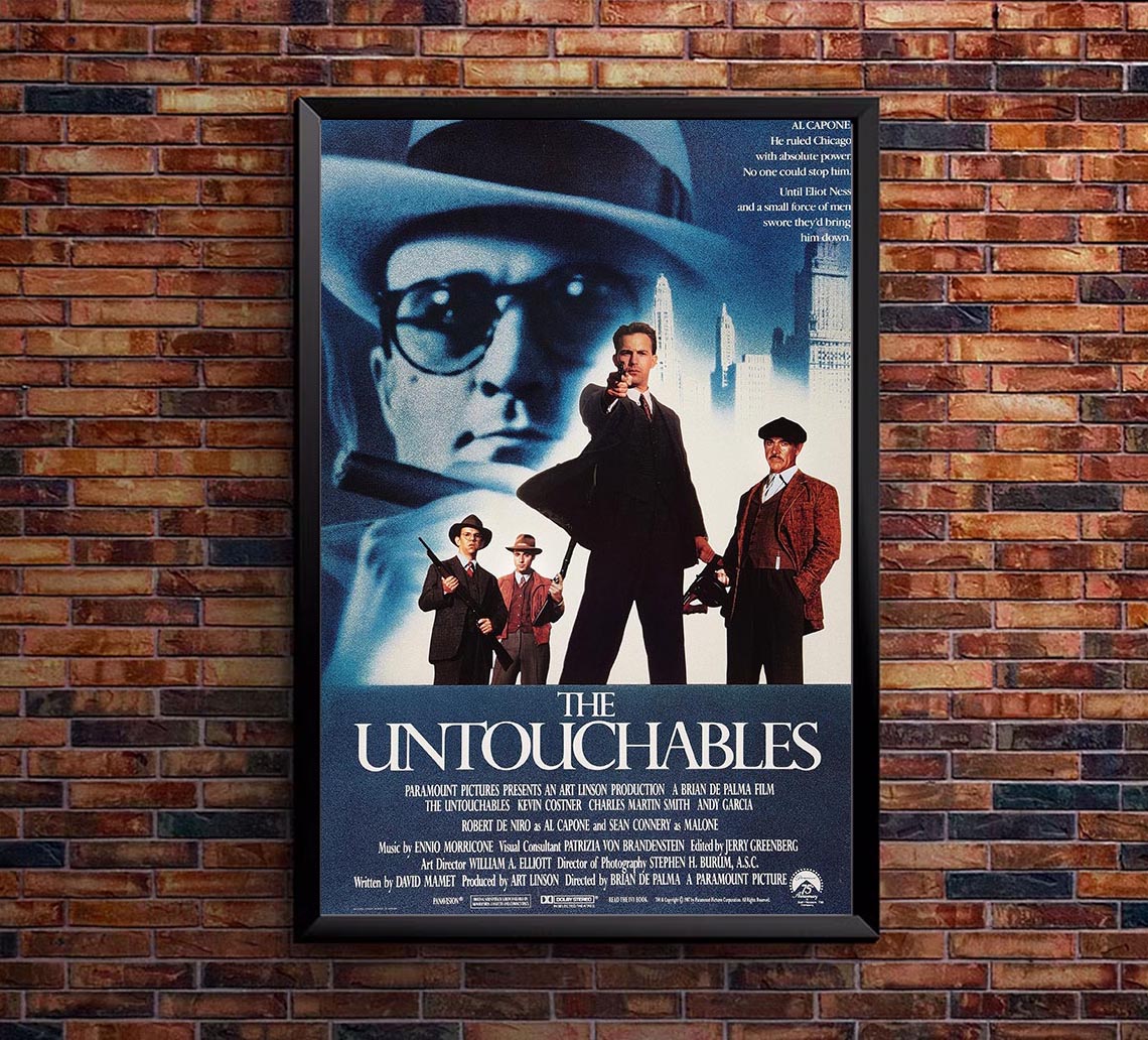 The Untouchables 1987 v2 - Kevin Costner - Vintage Classic Movie Poster