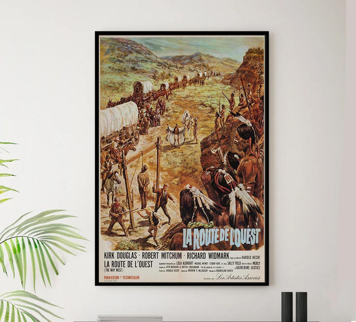 The Way West 1967 - French v2 - Robert Mitchum - Vintage Classic Movie Poster