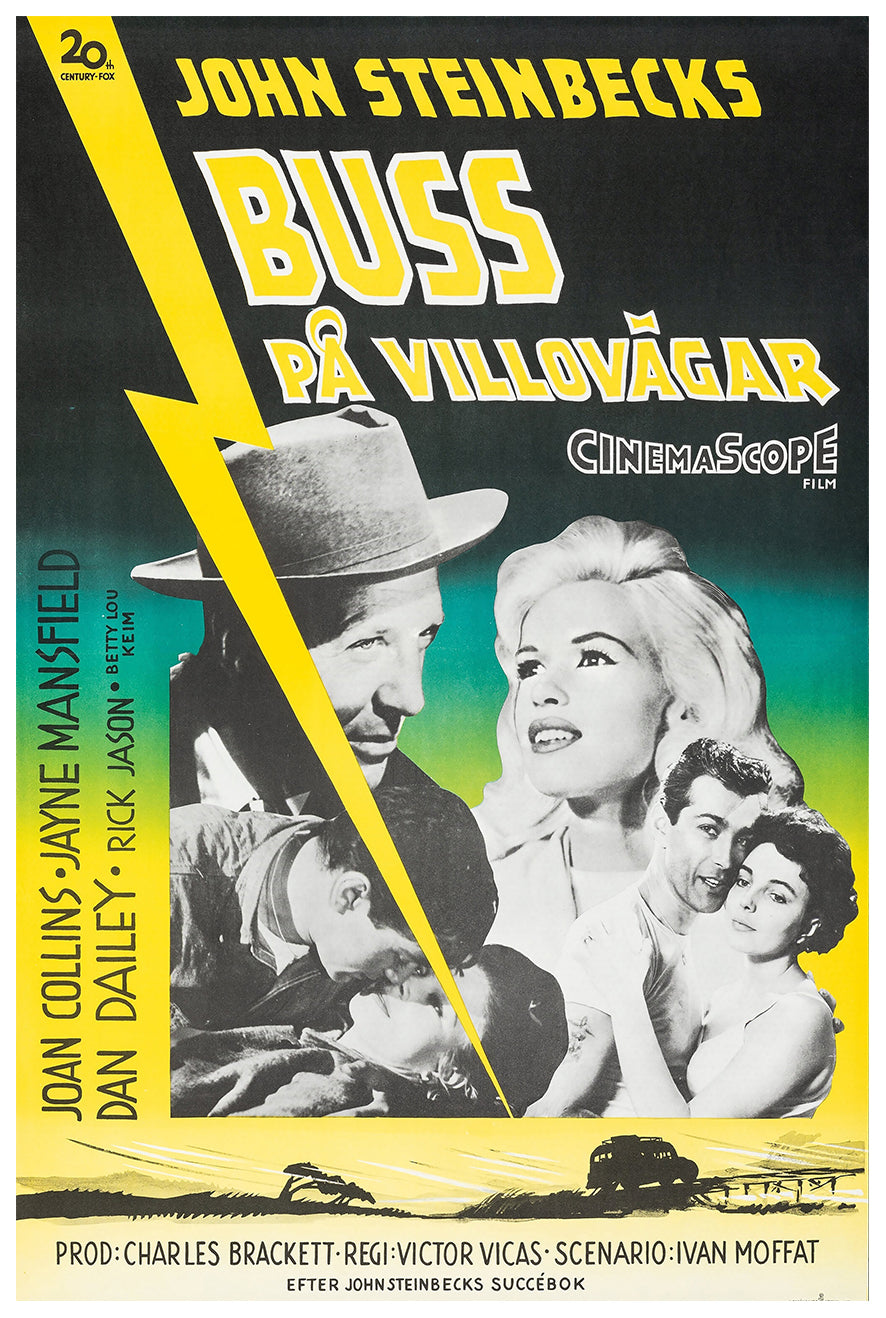 The Wayward Bus 1957 - Jayne Mansfield - Sweden - Classic Movie Poster