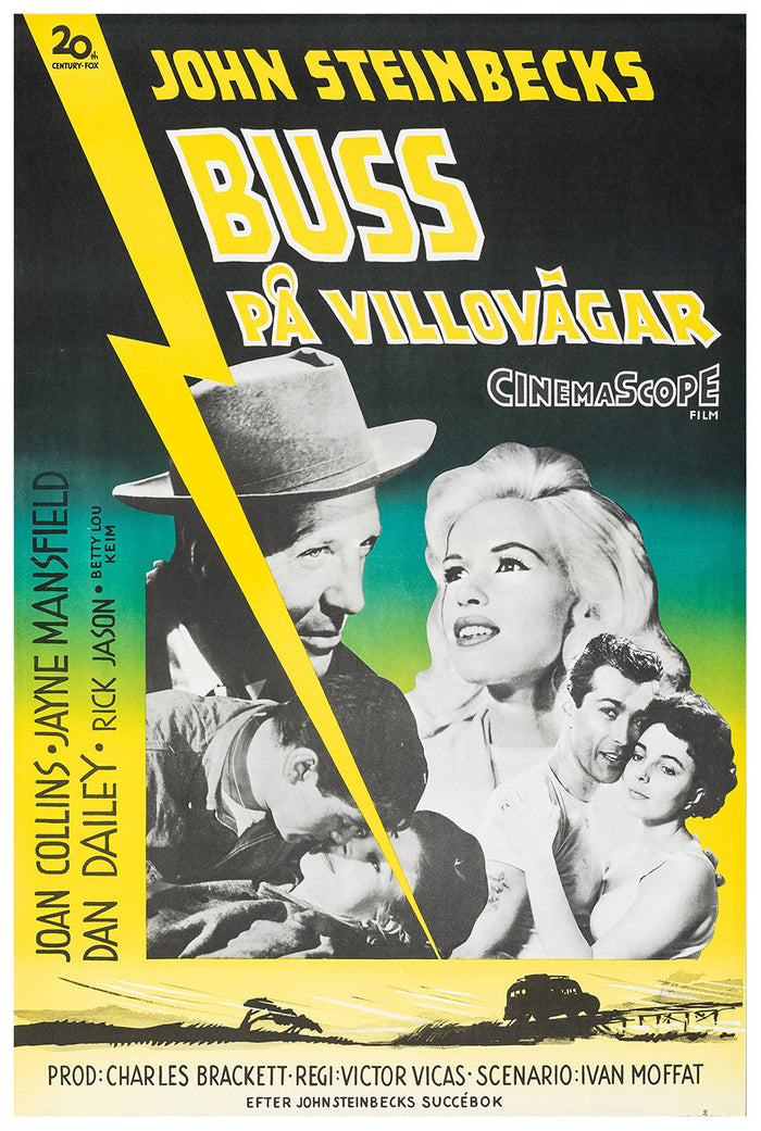 The Wayward Bus 1957 - Jayne Mansfield - Sweden - Classic Movie Poster