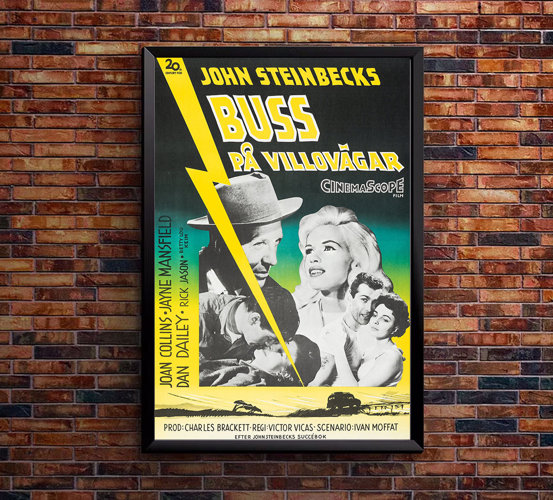 The Wayward Bus 1957 - Jayne Mansfield - Sweden - Classic Movie Poster