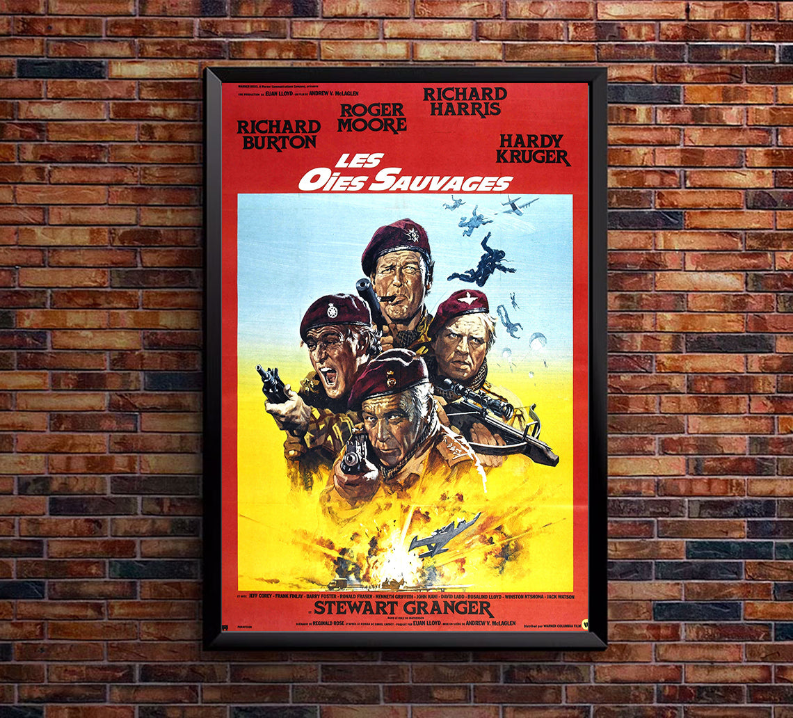 The Wild Geese 1978 - Richard Burton - France - Classic Movie Poster