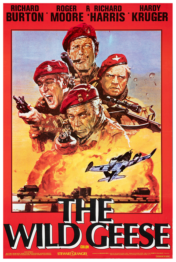The Wild Geese 1978 - Richard Burton - Lebanon - Classic Movie Poster