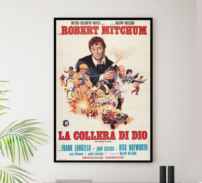 The Wrath of God 1972 - Italian - Robert Mitchum - Vintage Classic Movie Poster