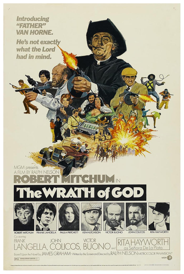 The Wrath of God 1972 v2 - Robert Mitchum - Vintage Classic Movie Poster