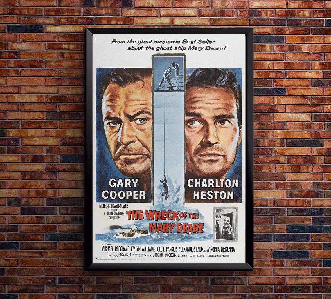 The Wreck of the Mary Deare 1959 - Charlton Heston - Vintage Classic Movie Poster