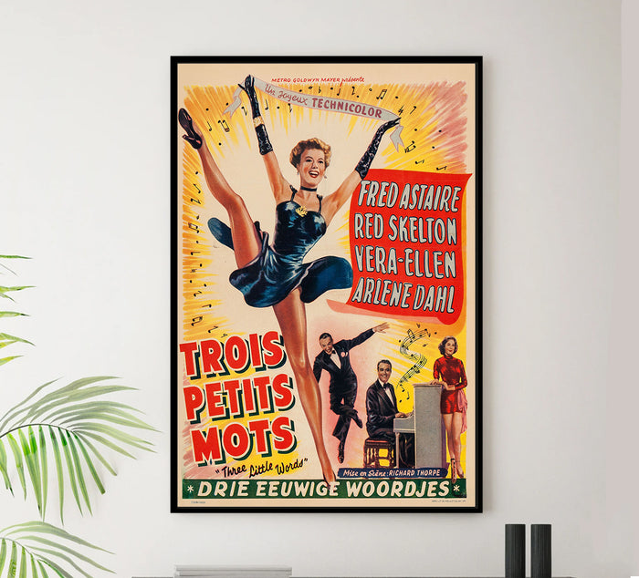 Three Little Words 1950 - Fred Astaire - Belgiun - Classic Movie Poster