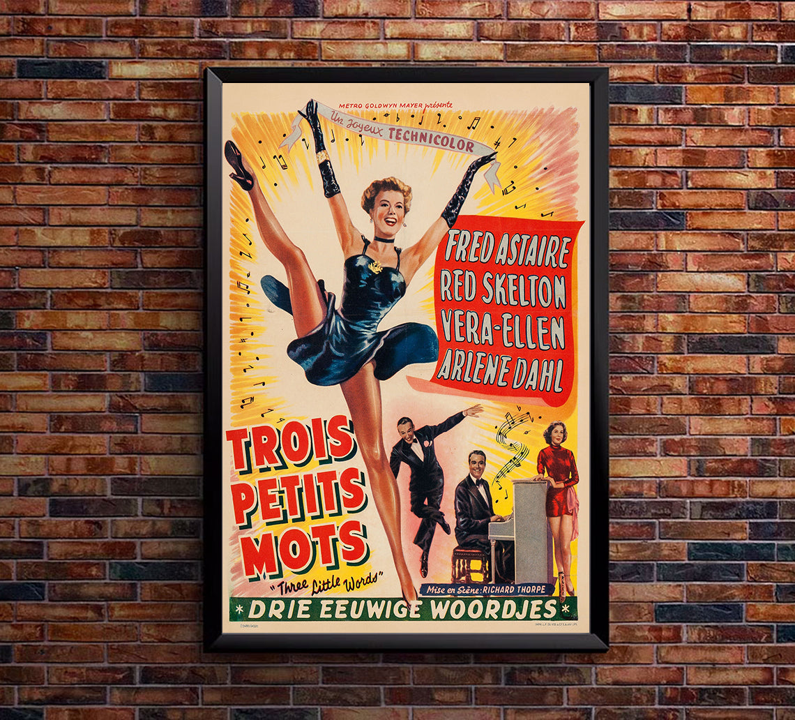Three Little Words 1950 - Fred Astaire - Belgiun - Classic Movie Poster