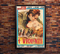 Three Violent People 1956 - Italian - Charlton Heston - Vintage Classic Movie Poster