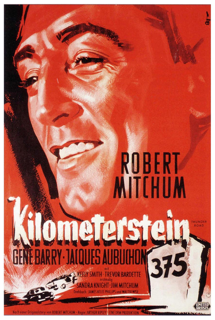 Thunder Road 1958 - German - Robert Mitchum - Vintage Classic Movie Poster