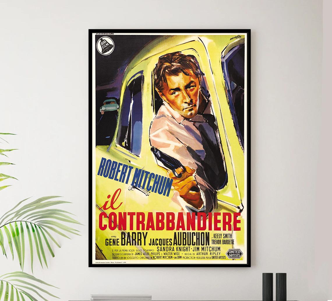 Thunder Road 1958 - Italian - Robert Mitchum - Vintage Classic Movie Poster