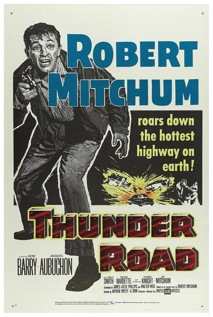 Thunder Road 1958 - Robert Mitchum - Vintage Classic Movie Poster
