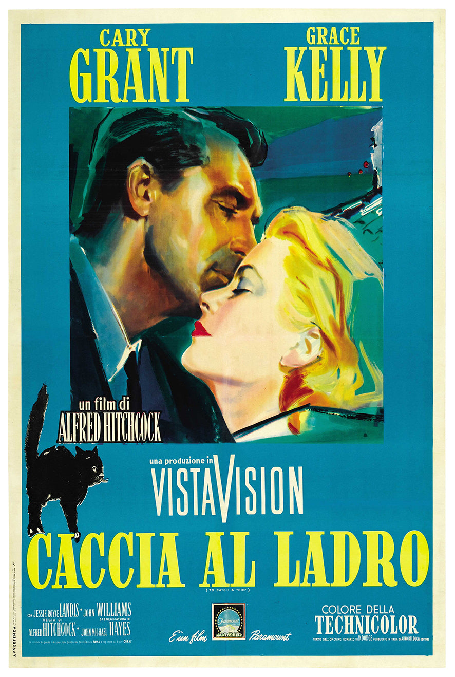 To Catch a Thief 1955 - Hitchcock - Italy - Classic Movie Poster