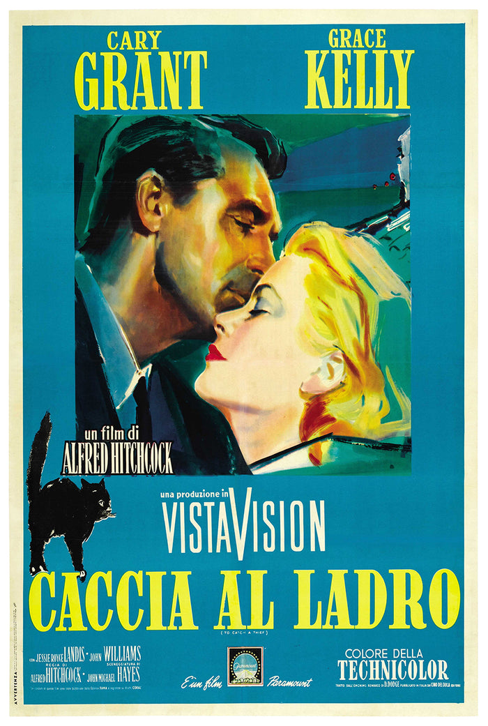 To Catch a Thief 1955 - Hitchcock - Italy - Classic Movie Poster