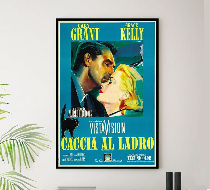 To Catch a Thief 1955 - Hitchcock - Italy - Classic Movie Poster