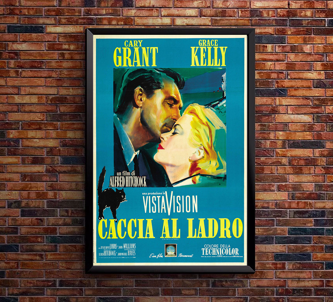 To Catch a Thief 1955 - Hitchcock - Italy - Classic Movie Poster