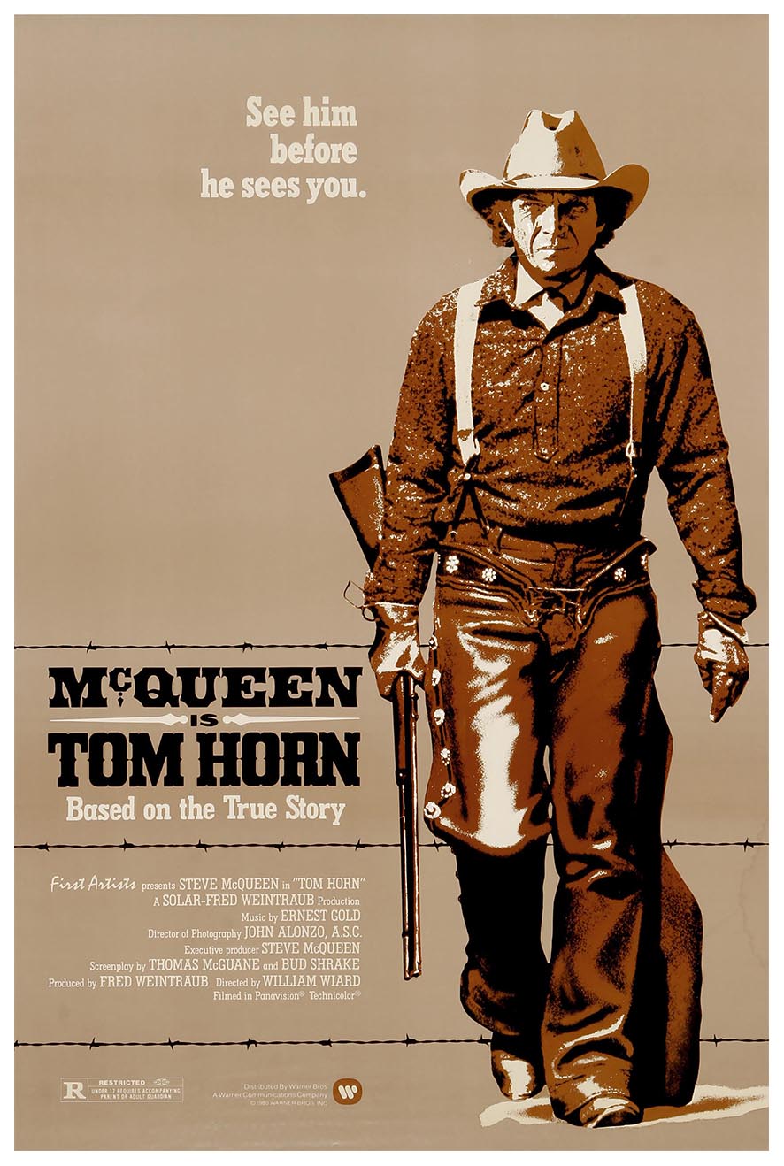 Tom Horn 1980 - Steve McQueen - Vintage Classic Movie Poster