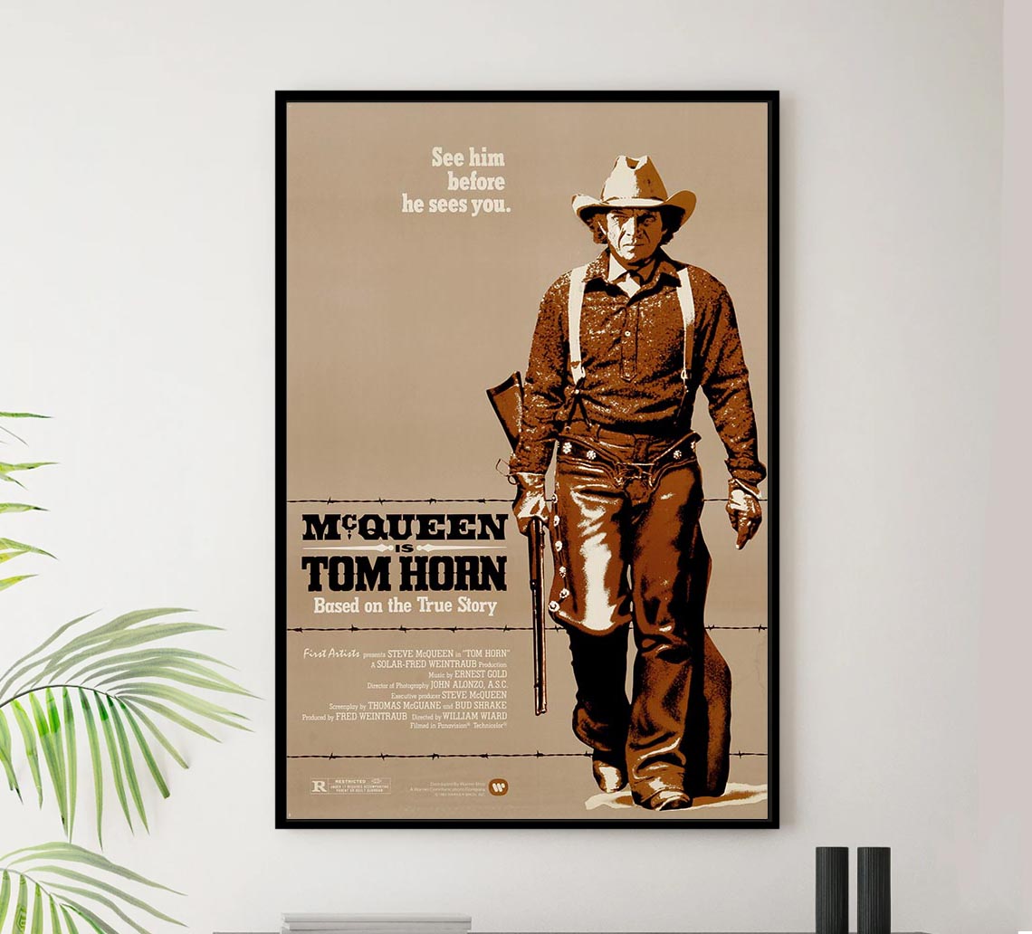 Tom Horn 1980 - Steve McQueen - Vintage Classic Movie Poster