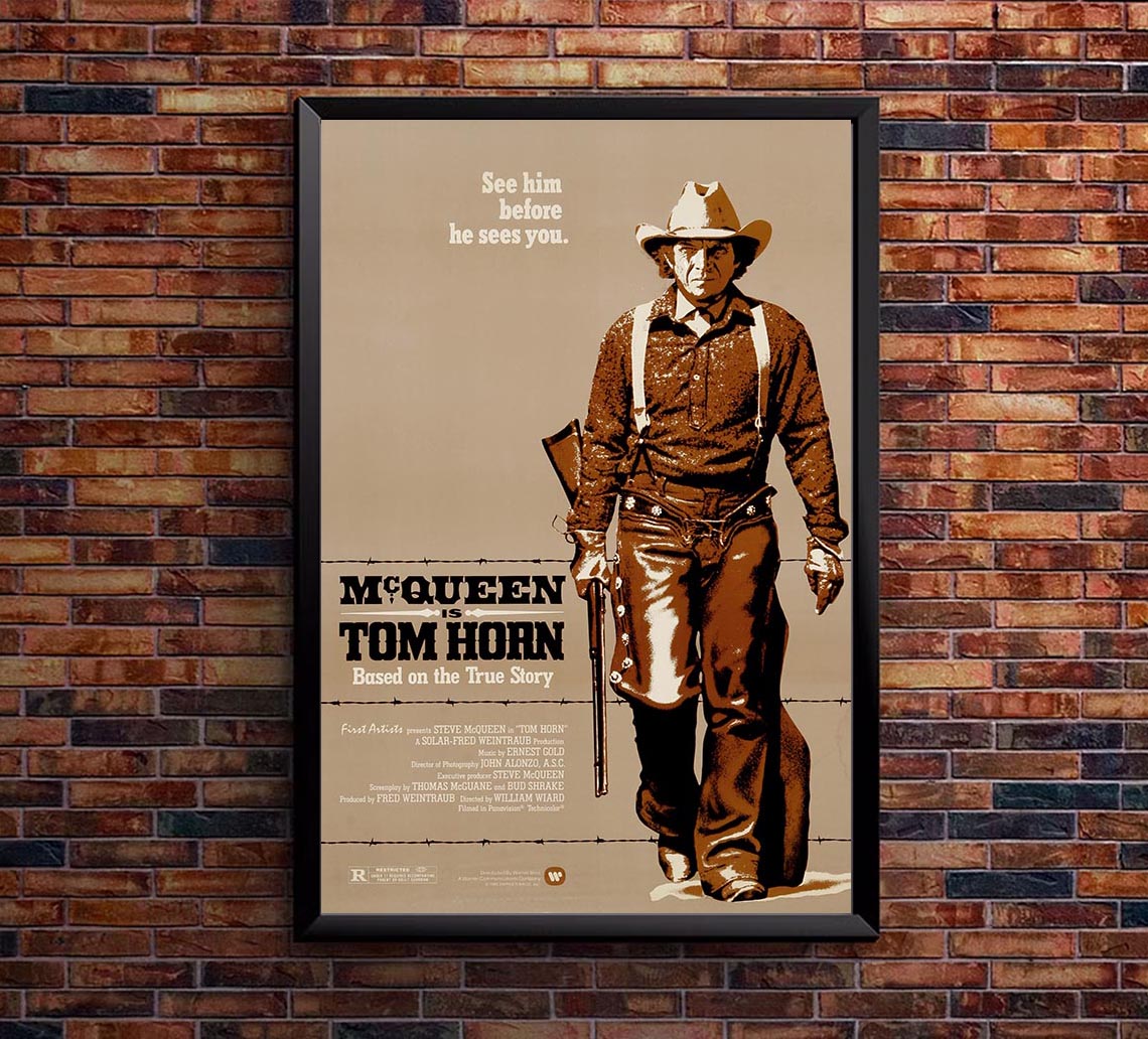 Tom Horn 1980 - Steve McQueen - Vintage Classic Movie Poster