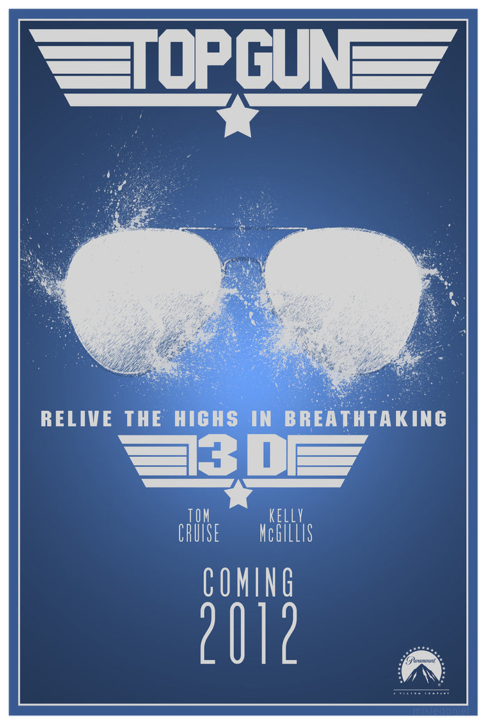 Top Gun 1986 - 3D - Classic Movie Poster