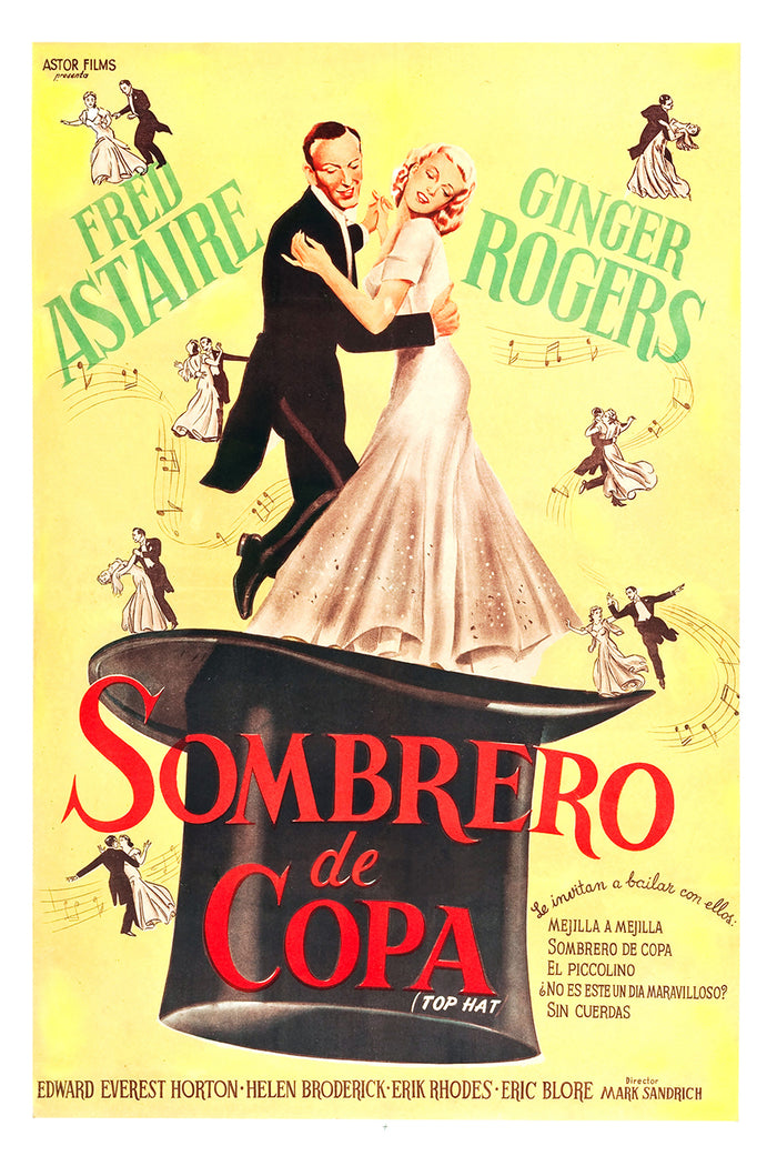 Top Hat 1935 - Fred Astaire - Aegentina (2) - Classic Movie Poster